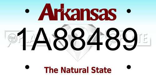 1A88489 Arkansas License Plate