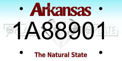 1A88901 Arkansas License Plate