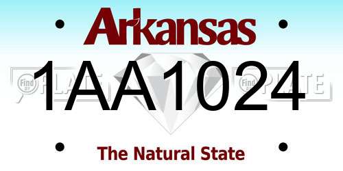 1AA1024 Arkansas License Plate