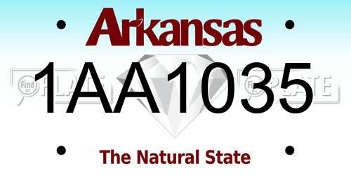 1AA1035 Arkansas License Plate