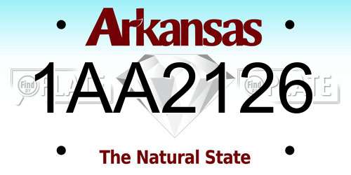 1AA2126 Arkansas License Plate