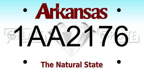 1AA2176 Arkansas License Plate