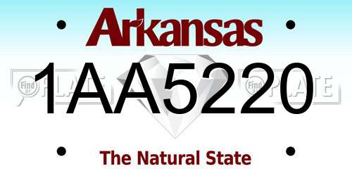 1AA5220 Arkansas License Plate