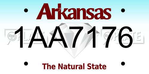 1AA7176 Arkansas License Plate