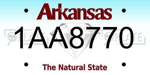 1AA8770 Arkansas License Plate