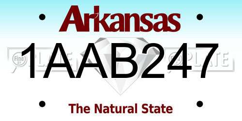 1AAB247 Arkansas License Plate