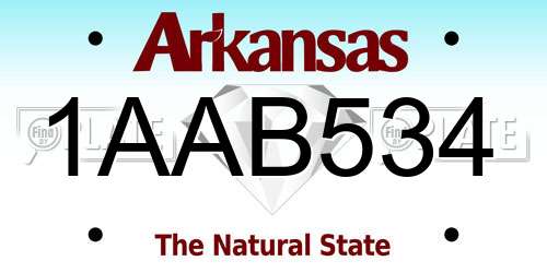 1AAB534 Arkansas License Plate