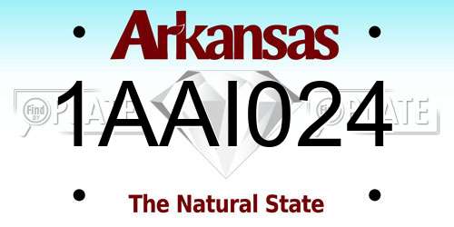 1AAI024 Arkansas License Plate