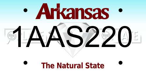 1AAS220 Arkansas License Plate