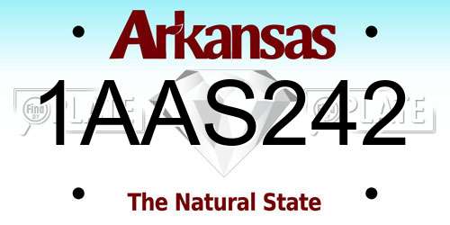 1AAS242 Arkansas License Plate