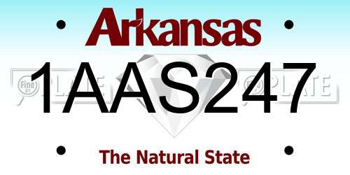 1AAS247 Arkansas License Plate