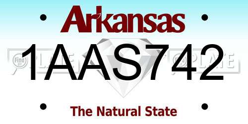 1AAS742 Arkansas License Plate