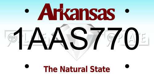 1AAS770 Arkansas License Plate