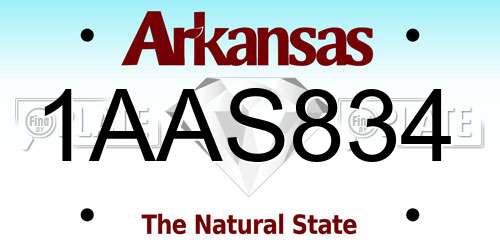 1AAS834 Arkansas License Plate