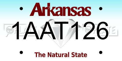 1AAT126 Arkansas License Plate