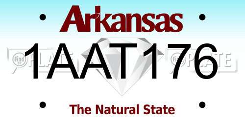 1AAT176 Arkansas License Plate