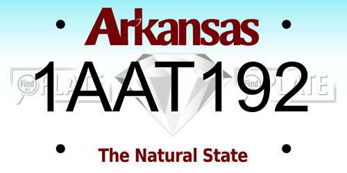 1AAT192 Arkansas License Plate