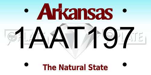 1AAT197 Arkansas License Plate