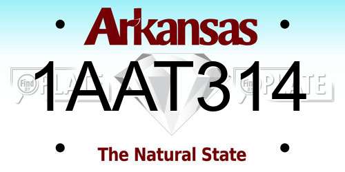 1AAT314 Arkansas License Plate