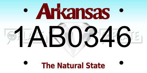 1AB0346 Arkansas License Plate