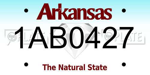 1AB0427 Arkansas License Plate