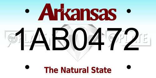 1AB0472 Arkansas License Plate