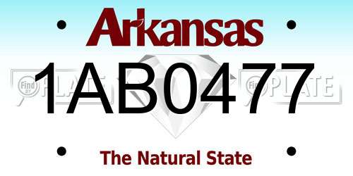 1AB0477 Arkansas License Plate