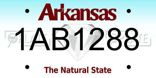 1AB1288 Arkansas License Plate