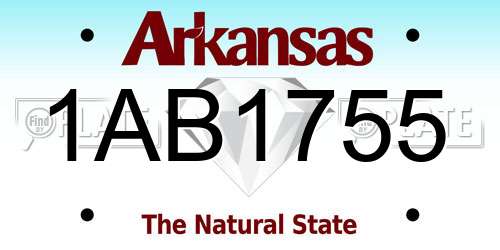 1AB1755 Arkansas License Plate