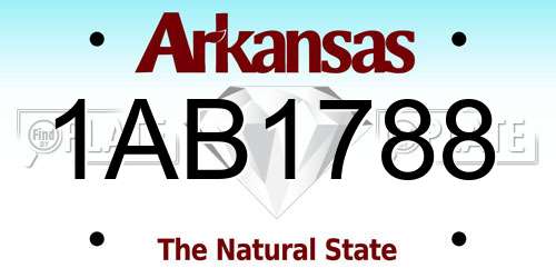 1AB1788 Arkansas License Plate