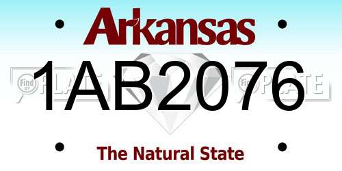 1AB2076 Arkansas License Plate