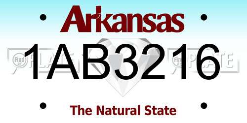 1AB3216 Arkansas License Plate