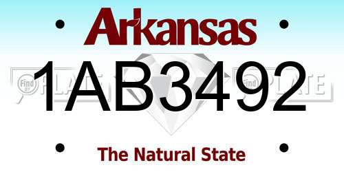 1AB3492 Arkansas License Plate