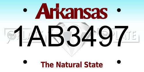1AB3497 Arkansas License Plate