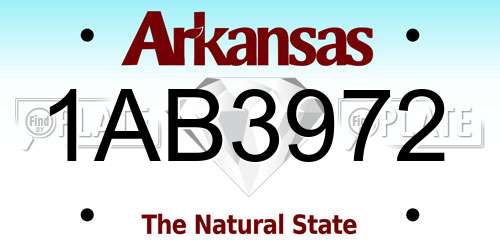 1AB3972 Arkansas License Plate