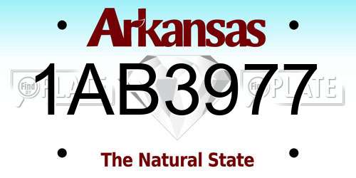 1AB3977 Arkansas License Plate