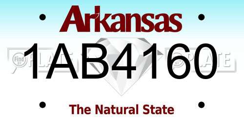 1AB4160 Arkansas License Plate