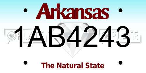 1AB4243 Arkansas License Plate