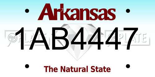 1AB4447 Arkansas License Plate