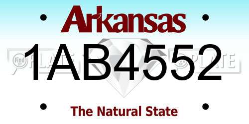 1AB4552 Arkansas License Plate