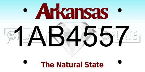 1AB4557 Arkansas License Plate