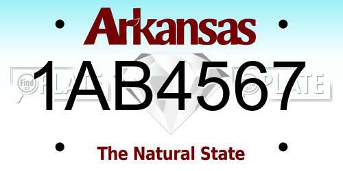 1AB4567 Arkansas License Plate