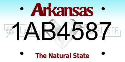 1AB4587 Arkansas License Plate