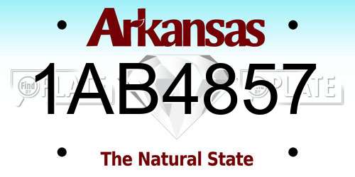 1AB4857 Arkansas License Plate