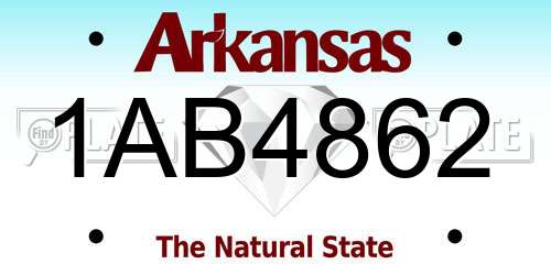 1AB4862 Arkansas License Plate