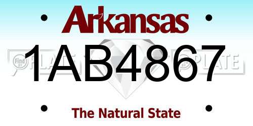 1AB4867 Arkansas License Plate