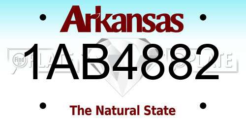 1AB4882 Arkansas License Plate