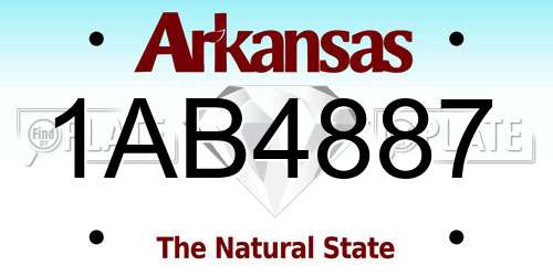1AB4887 Arkansas License Plate