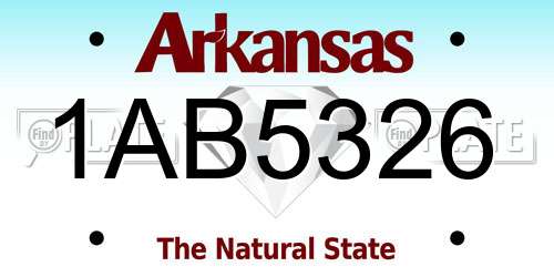 1AB5326 Arkansas License Plate