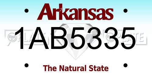 1AB5335 Arkansas License Plate